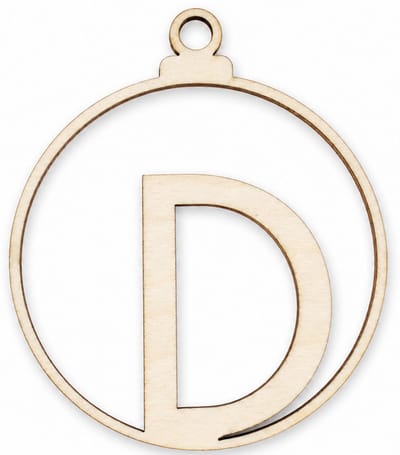 Houten kerstversiering - Wooden Christmas decoration | Letter “D” | 9cm | Licht hout - Natural wood | Kerstbal - Christmas tree bauble - Houten Hangers - Kerstboom - Alfabet - Alphabet - Kerstdecoratie - Naam