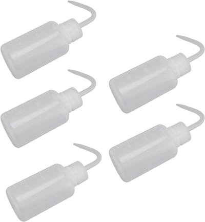 Set van 5 Duidelijke Plastic Flessen voor Laboratorium, Schoonmaak en Planten Water geven - 150ml met Strakke Sluitingen