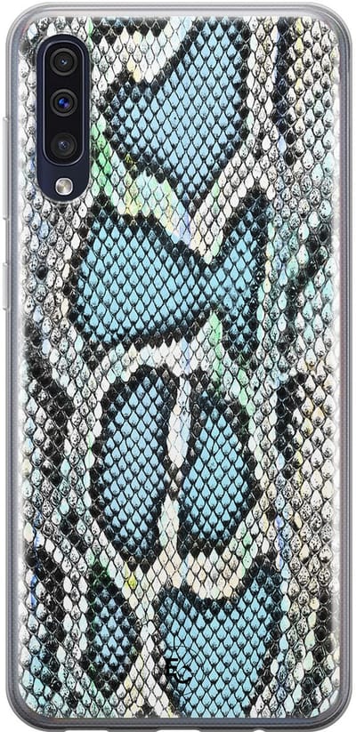 Hoesje geschikt voor Samsung Galaxy A50 - Slangenprint - Soft Case - TPU - Slangenprint - Blauw - ELLECHIQ