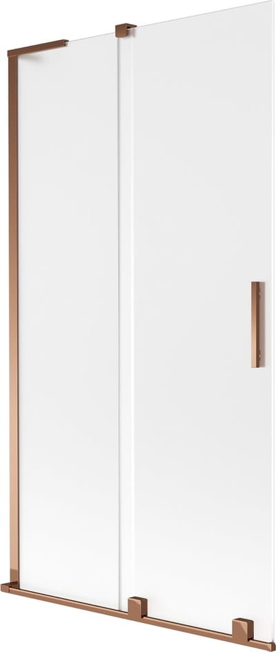 Mexen Velar L badwand scherm 2-delig schuifbaar 100 x 150 cm, mat, roségoud - 896-100-003-31-60