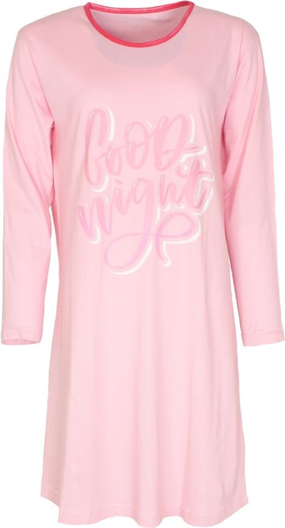 Temptation Dames Nachthemd - Bigshirt - Goodnight Tekst - Roze - Maat S