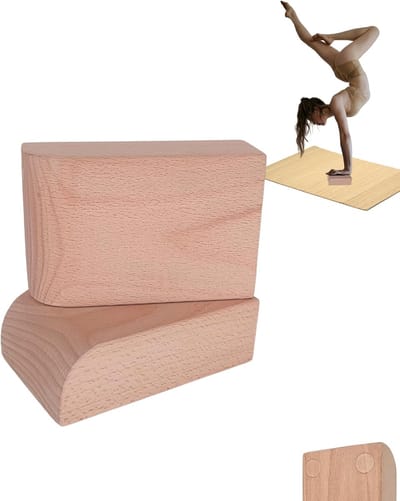 SnelShoppen - BalanceBlocks Houten Handstand Pads voor Yoga en Gymnastiek, Ergonomische Ondersteuning voor Polsen, Ideaal voor Calisthenics en Fitness