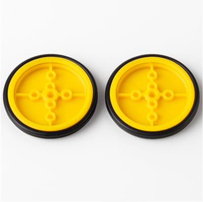410 Rubber Wheel – Set van 2 – 41 mm Robotwielen met O-Ring