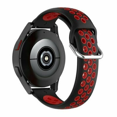 By Qubix - Siliconen sportbandje met gesp - Zwart + rood - Geschikt voor Xiaomi Redmi Watch 5 Active / Redmi Watch 5 Lite