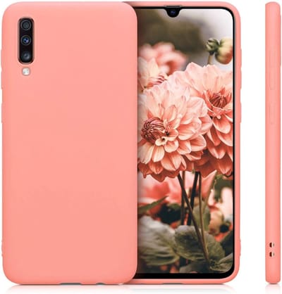 Hoesje Geschikt Voor Samsung Galaxy A70 Hoesje - Fluweelzachte Microvezel Siliconen Back Cover – Koraal