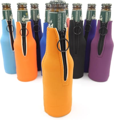 Koelhouder / koelhoud / isolatie hoesje voor 30 cl (bier)flesje kleur oranje