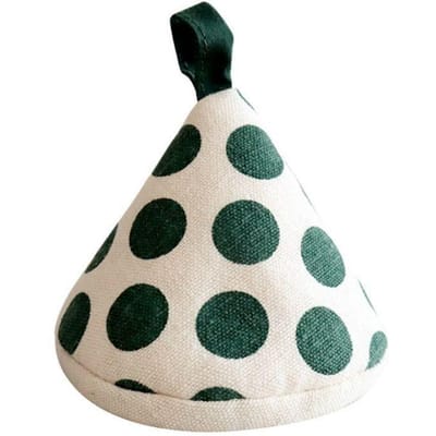 Outil de Cuisine Bouchon de Poignée de Casserole Durable Triangle Coton Bouchon de Casserole Résistance aux Hautes Températures Antidérapant Gant d'Isolation Thermique vert
