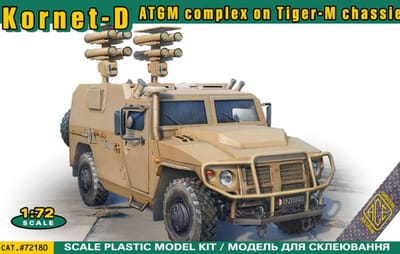 ACE Modelbouwpakket Militaire voertuigen - 72180 Kornet-D ATGM complex op Tiger-M chassis - Militair Voertuig Plastic - 1:72 - Modelbouw