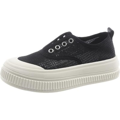 Mesh Kleine Witte Schoenen Dames Zomer Nieuwe Instappers Luie Schoenen Dunne Ademende Vissersschoenen Dikke Zool Schoenen 38