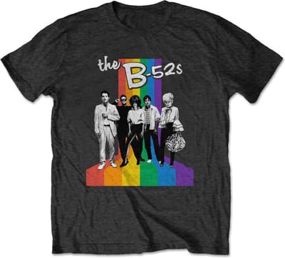The B52's - Rainbow Stripes Heren T-shirt - S - Zwart