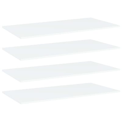 vidaXL - Wandschappen - 4 - st - 80x20x1,5 - cm - bewerkt - hout - wit