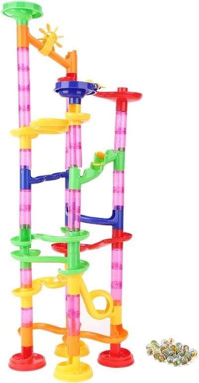 Knikkerbaan Bouwset - Race Coaster Doolhof - Creatief Spelen - 80 Stuks Onderdelen - 30 x 21 x 8 cm