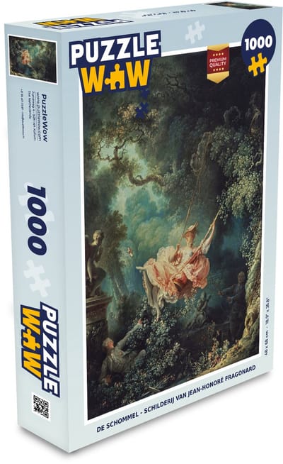 Puzzel De schommel - Schilderij van Jean-Honoré Fragonard - Legpuzzel - Puzzel 1000 stukjes volwassenen