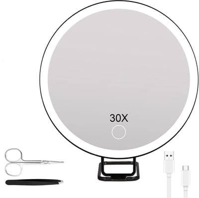 Dailygoods - 30x Vergrotende Spiegel met Licht - Dimbare Make-upspiegel voor Tafel en Badkamer