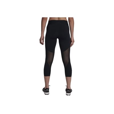 Nike Fly Lux Effen Logo Hoge Taille Training Capris Dames Broeken Zwart 933628-010 L black