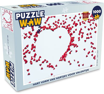 Puzzel Hart vorm van hartjes voor valentijn - Legpuzzel - Puzzel 1000 stukjes volwassenen