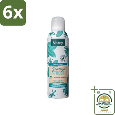 Kneipp - Douche schuim - Goodbye Stress - Watermunt & Rozemarijn - 200 ml - Voordeelverpakking - 6 stuks - Ontspannen - Verfrissend