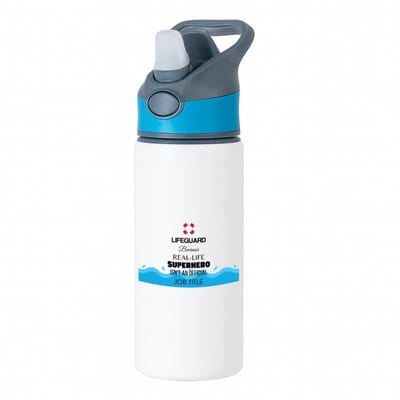 Hacebo® - 'S werelds beste badmeester waterfles met rietje blauw - Badmeesters - s werelds beste badmeester - cadeau badmeester - zwemmen - zwemdiploma - cadeau - kado - gift - geschenk - vaderdag - lifeguard - water fles - 650ML
