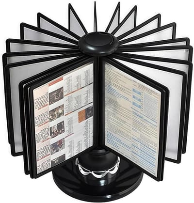 Documentendisplay Standaard - Referentie Organizer - Kantoor Organisatie - 360 Graden Draaibaar - A4 - Zwart