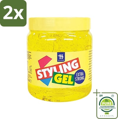 Hegron - Styling Haargel - Extra Strong - Voor Sterke Fixatie - 500 ml - Voordeelverpakking - 2 stuks - Styling gel - Haartype