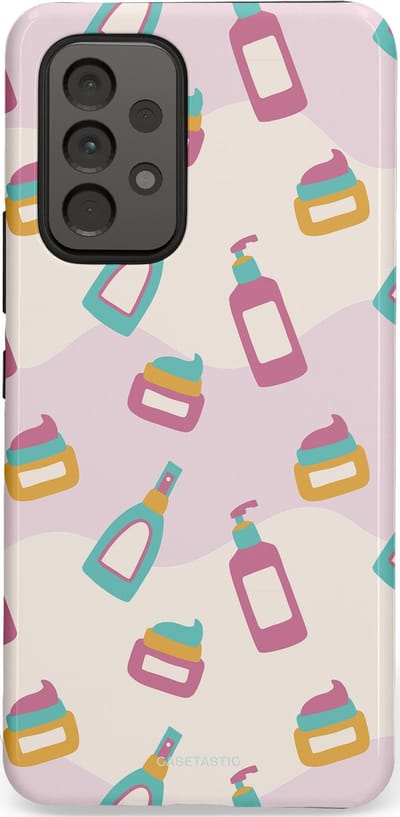 Casetastic Hoesje Geschikt voor Samsung A53 - Stijlvolle Beschermende Duo-layer Case - Bubbels & Borstels - Clean Girl - Makeup