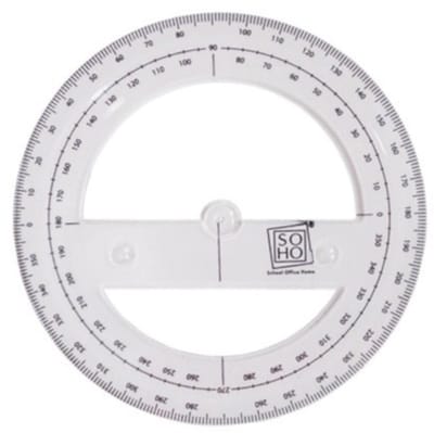 SOHO Kompasroos – Schaalverdeling tot 360 graden – Diameter 10cm – Transparant