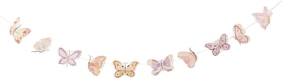 ARTYFETES - Roze pastel papieren vlinderslinger 10 cm x 1,5 m sprookjesachtige sfeer