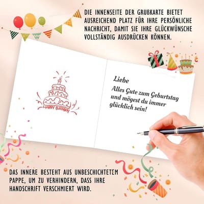 Dailygoods- Wenskaart Geldgeschenk - Wenskaarten Set - Wenskaart Verjaardag - Wenskaart Bruiloft - Wenskaart Communie - Inclusief Enveloppen - Geldkaart