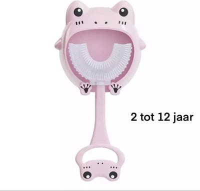 KimDo - Baby Tandenborstel - Roze - Kikker - Tandenborstel u vorm - Peuter tandenborstel - Zachte siliconen - Bijtringen - Kinderen tandenborstel - Jongen/Meisje - Tandenborstel 2 jaar