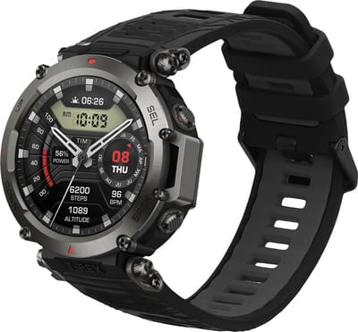 kwmobile horlogebandje geschikt voor Amazfit T-Rex 3 polsband - Smartwatch bandje van TPU - Activity tracker horloge band in zwart / grijs