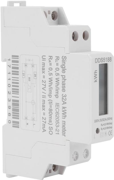Digitale Stroommeter 220V met LCD Display - Eenfase KWh Meter 5-32A