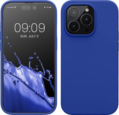 kwmobile telefoonhoesje geschikt voor Apple iPhone 14 Pro - Hoesje met siliconen coating - Smartphone case in Baltisch blauw