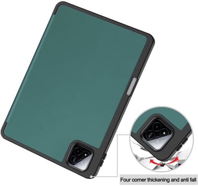 Coverup Tablethoes geschikt voor Xiaomi Pad 7 (Pro) / Pad 8 (Pro) Hoesje - Tri-Fold Book Case met Wake/Sleep en Stylus-houder - Groen