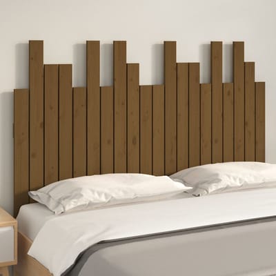 vidaXL - Hoofdbord - wandmontage - 127,5x3x80 - cm - grenenhout - honingbruin