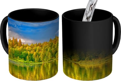 Magische Mok - Foto op Warmte Mokken - Koffiemok - Water - Natuur - Bos - Magic Mok - Beker - 350 ML - Theemok