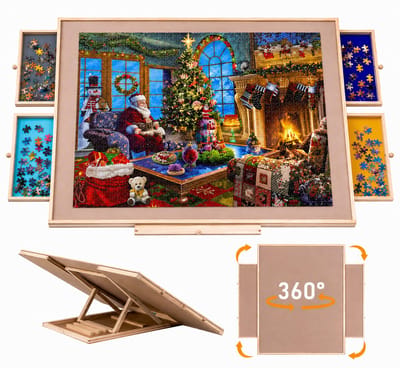 Puzzeltafel Met 4 Lades – 360° Draaibaar – Verstelbaar Puzzelbord – Puzzelplaat - Puzzels Tot 1500 Stukjes