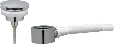 Ben Fixed Wastafel Afvoerplug Set - Niet-afsluitbaar - met plat Meubelsifon 5/4" - Chroom
