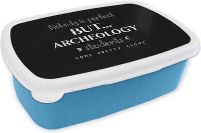 Broodtrommel Blauw - Lunchbox - Brooddoos - Quote - Archeologie - Student - 18x12x6 cm - Kinderen - Jongen