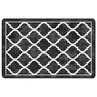 vidaXL - Vloerkleed - wasbaar - 190x300 - cm - zwart - en - wit