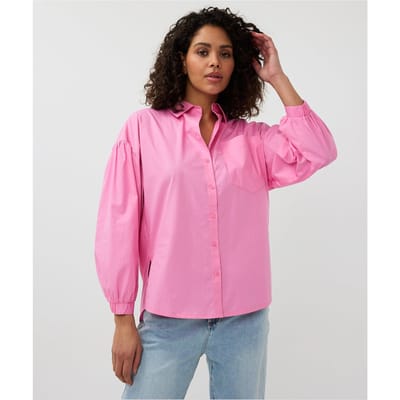 EsQualo Blouse Oversized Poplin Rose Größe: 36 | Longsleeves Outlet | Damen | Rosa