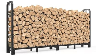 8ft brandhout rek voor buiten en binnen, verstelbaar en zwaar, houtopslag voor open haard, eenvoudig te monteren