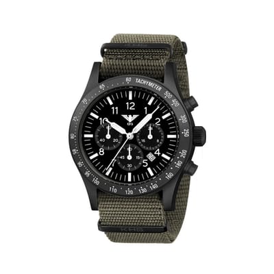 KHS - KHS.PLABSSC.NSGO - Polshorloge - Heren - Solar - PLATOON Black Steel Solar Chronograph