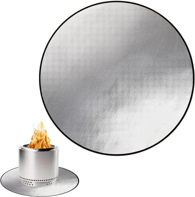 Vuurkorf Mat - Beschermmat Vloer - Terras Beschermen - Waterdicht Hittebestendig - 97 cm Diameter - Zilver