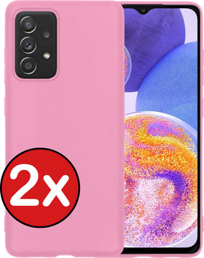Hoesje - 2 Stuks - Geschikt voor Samsung Galaxy A23 - Sterk & Shockproof - Telefoonhoes - Back Cover - Case Siliconen - Telefoon Hoes - Lichtroze