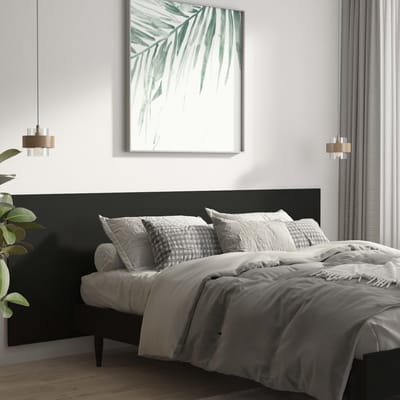 vidaXL - Hoofdbord - wandmodel - 240x1,5x80 - cm - bewerkt - hout - zwart