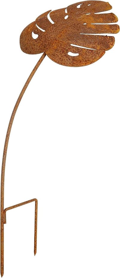 Bladsteker Metaal - Tuindecoratie - Bloembed Aankleden - Handgemaakt Decoratief - 51cm Hoog - Roestkleurig