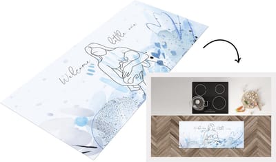 Keukenloper - Loper keuken - Mama - Welcome little one - Spreuken - Baby - Quotes - 120x50 cm - Keukenloper vinyl