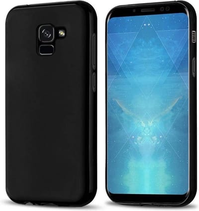 Zwart TPU Siliconen Case Backcover Hoesje voor Samsung Galaxy A8 Plus 2018