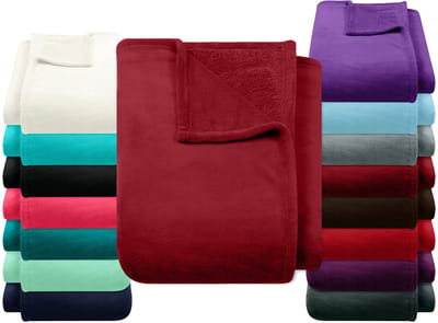 npluseins Coral fleece deken - extra knus en pluizig 1523.2204, ca. 150 x 200 cm, bordeauxrood