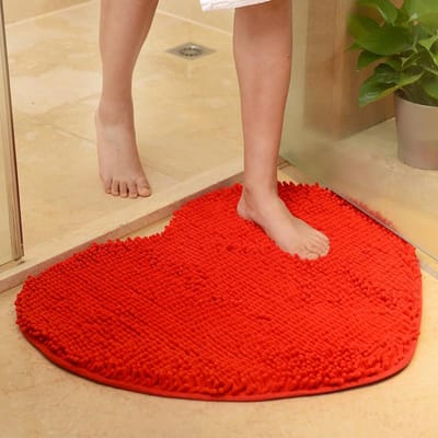 Microvezel Chenille Hart Antislip Tapijt Hart Mat Badkamer Absorberende Mat Huwelijkskamer Hart Mat 40 * 50 heart